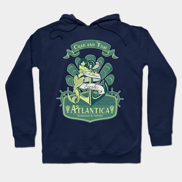 Atlantica Restaurant & seafood Hoodie by T-shirt Factory